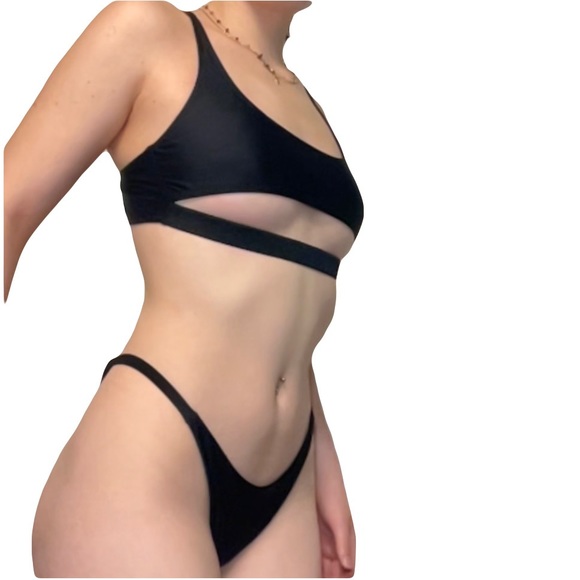 Green, black and rust orange bathing suit set - Picture 10 of 11